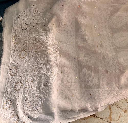 Ruhani Allover Chikankari and intricate Mukaish Saree