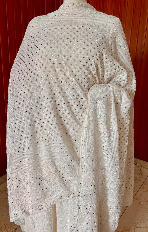 Ruhani Chikankari and Mukaish Dupatta