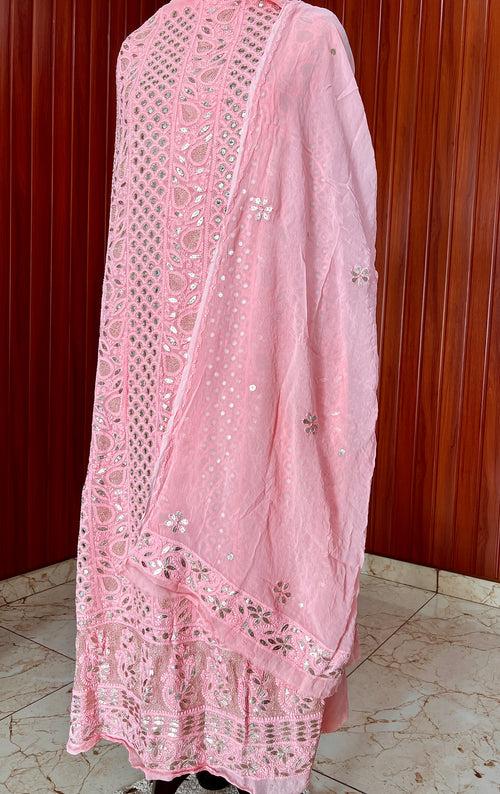 Chikankari mirror and gota patti kurta and Dupatta