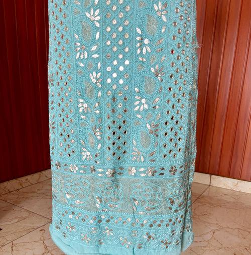 Chikankari mirror and gota patti kurta and Dupatta