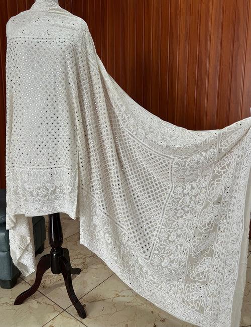 Ruhani Chikankari and mukaish dupatta