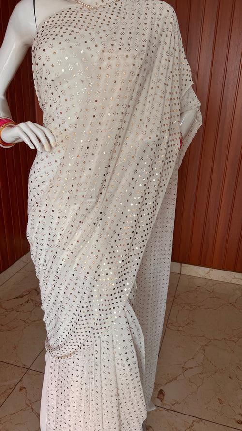 Ruhani Allover badla and mukaish pure georgette saree