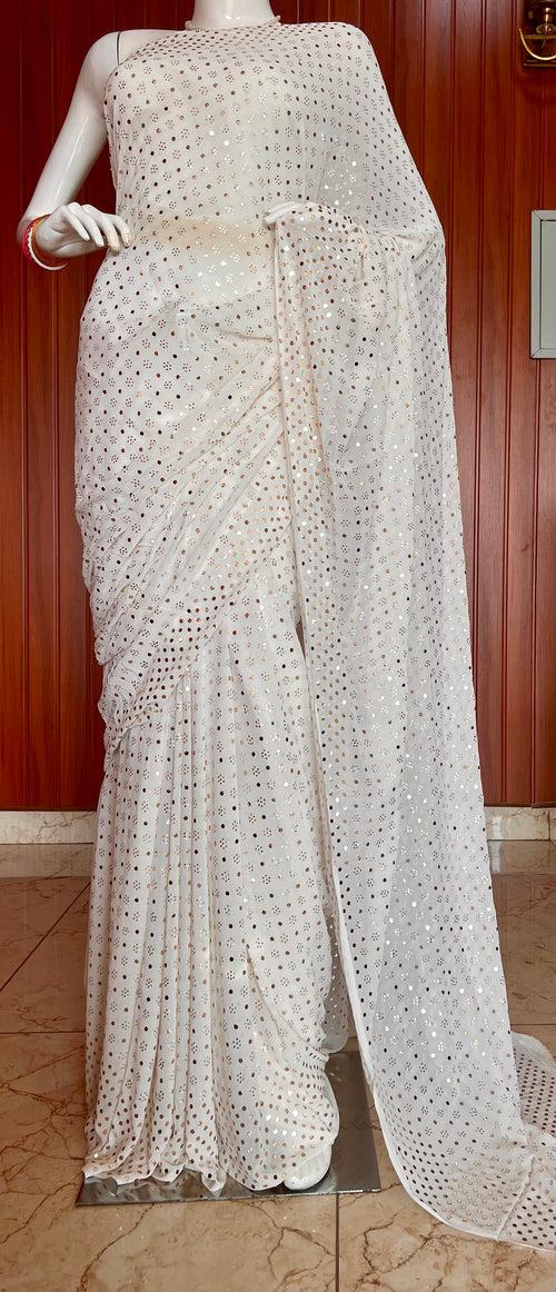 Ruhani Allover badla and mukaish pure georgette saree