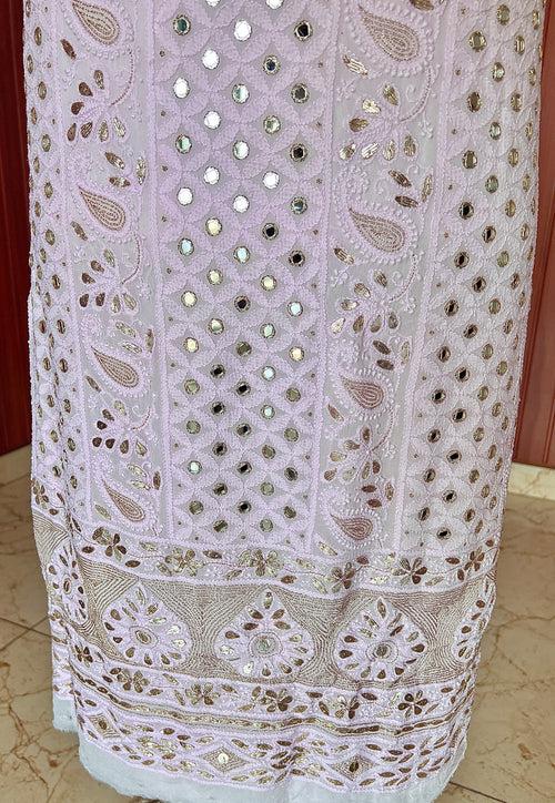 Chikankari mirror and gota patti kurta and Dupatta