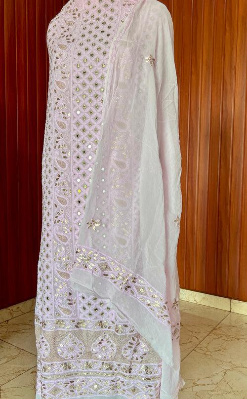 Chikankari mirror and gota patti kurta and Dupatta