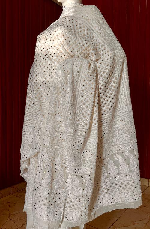 Ruhani Chikankari and Mukaish Dupatta