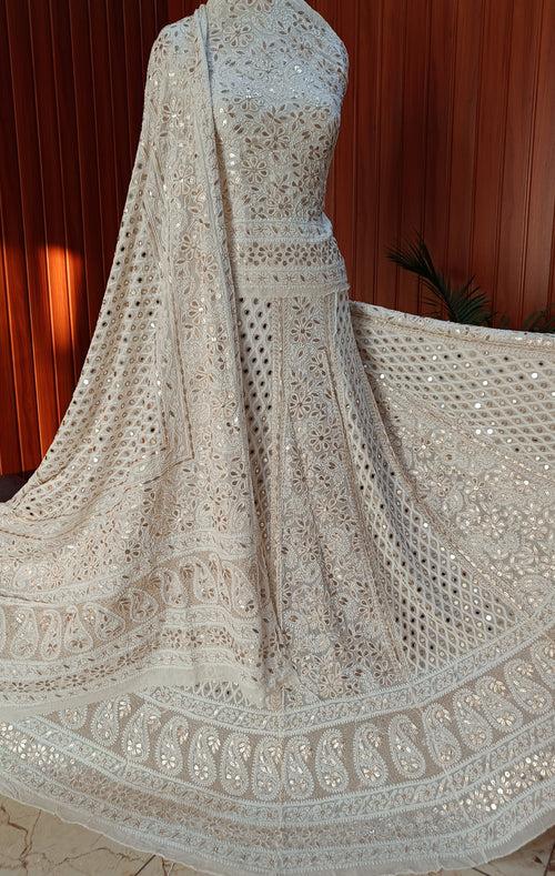 Ruhani Chikankari Mirror Gota Patti Wedding Lehenga