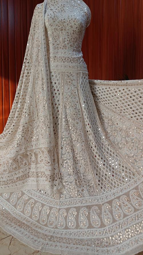 Ruhani Chikankari Mirror Gota Patti Wedding Lehenga