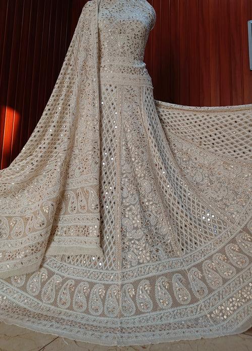 Ruhani Chikankari Mirror Gota Patti Wedding Lehenga