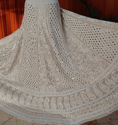 Ruhani Chikankari Mirror Gota Patti Wedding Lehenga