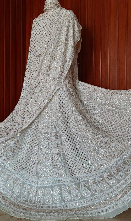 Ruhani Chikankari Mirror Gota Patti Wedding Lehenga