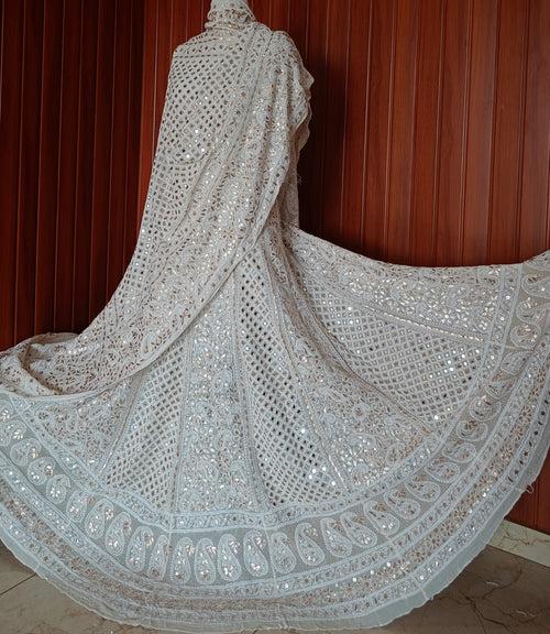 Ruhani Chikankari Mirror Gota Patti Wedding Lehenga