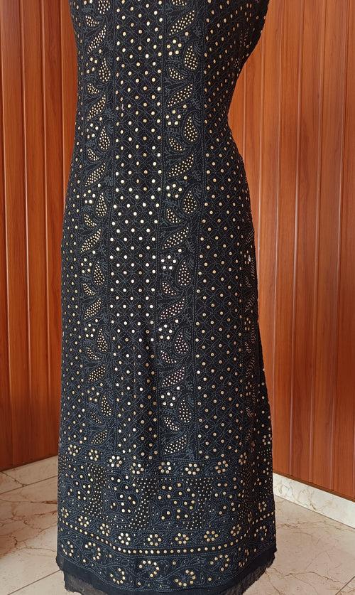 Black Chikankari and Mukaish Kurta and Dupatta set