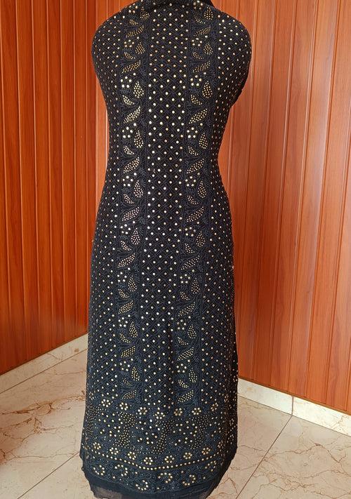 Black Chikankari and Mukaish Kurta and Dupatta set