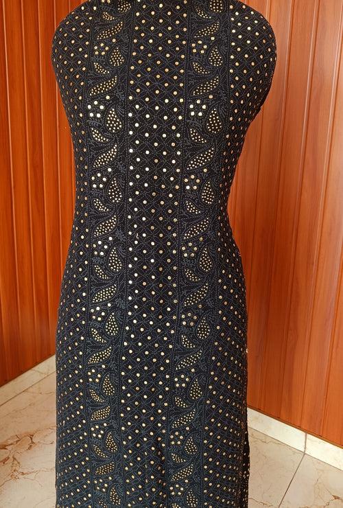 Black Chikankari and Mukaish Kurta and Dupatta set