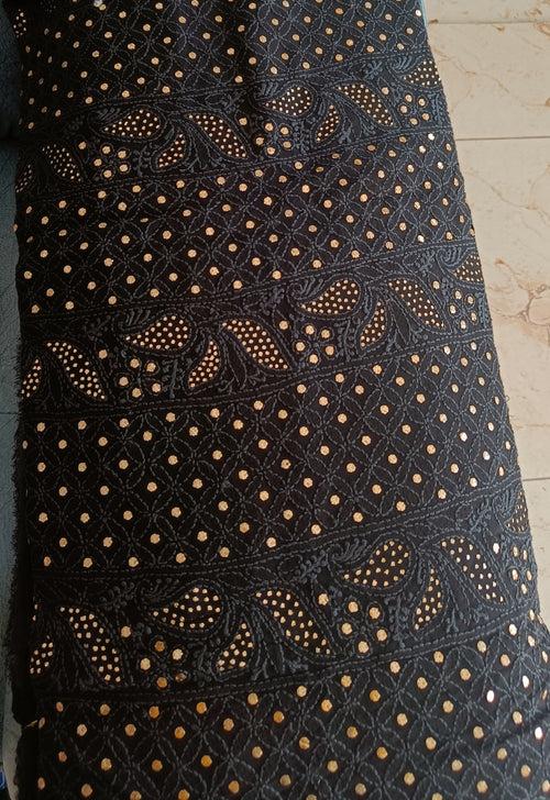 Black Chikankari and Mukaish Kurta and Dupatta set