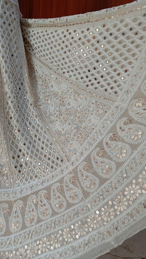 Ruhani Chikankari Mirror Gota Patti Wedding Lehenga