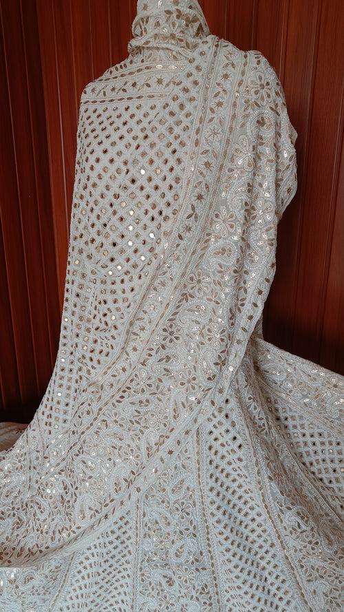 Ruhani Chikankari Mirror Gota Patti Wedding Lehenga