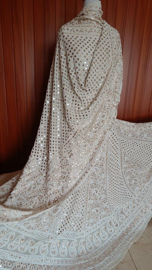 Ruhani Chikankari Mirror Gota Patti Wedding Lehenga