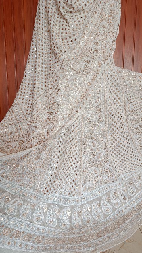 Ruhani Chikankari Mirror Gota Patti Wedding Lehenga