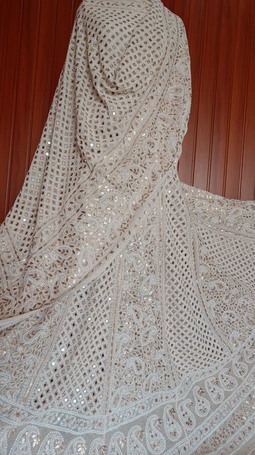 Ruhani Chikankari Mirror Gota Patti Wedding Lehenga