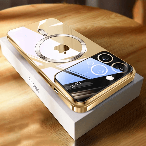 iPhone 15 Series Luxury Magnetic Glass Lens Protector Case