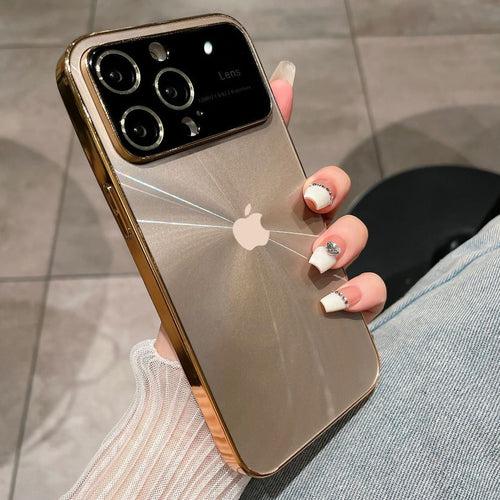 iPhone 13 Series Luxury Electroplated Pattern Lens Protector Case