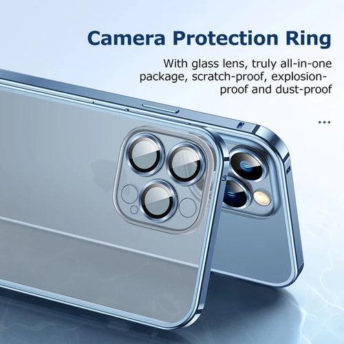 iPhone 15 Series Metal Lock Bumper Case with Lens Ring Protection