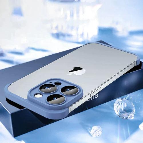 iPhone 12 Series Frameless Bumper with Glass Lens Protector Case
