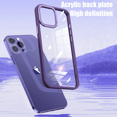 iPhone 14 Series Luxury Shockproof Acrylic Case with Metal Camera Protection