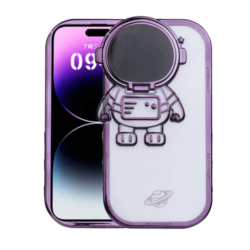 iPhone 12 Series Astronaut Lens Bracket Electroplated Phone Case