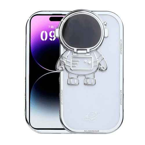 iPhone 12 Series Astronaut Lens Bracket Electroplated Phone Case