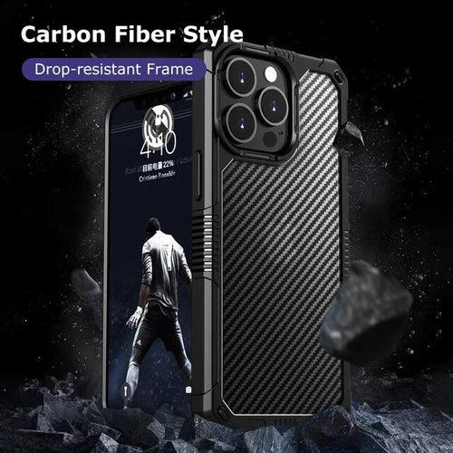 iPhone 13 Series Luxury Carbon Fiber Shockproof Antifall Case