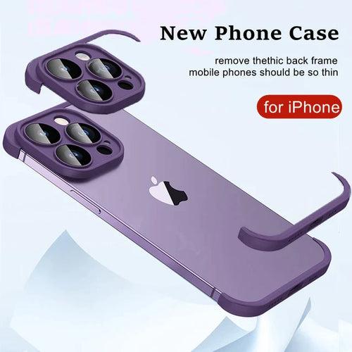 iPhone 12 Series Frameless Bumper with Glass Lens Protector Case