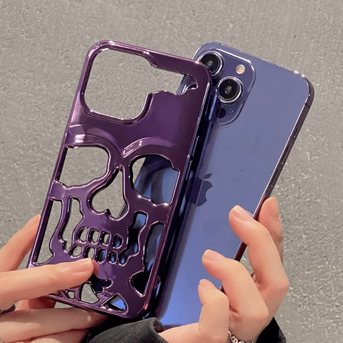 iPhone 12 Series New Electroplating Unique Skull Phone Case