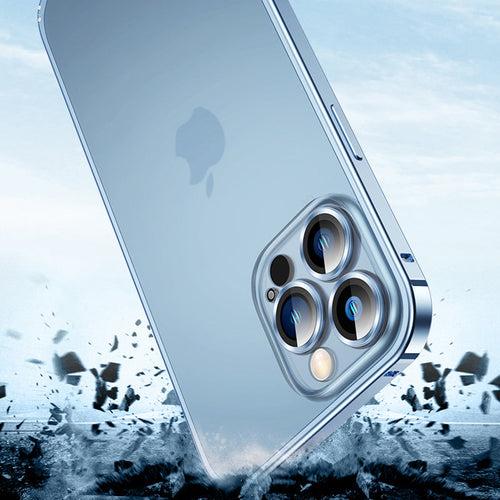 iPhone 15 Series Metal Lock Bumper Case with Lens Ring Protection