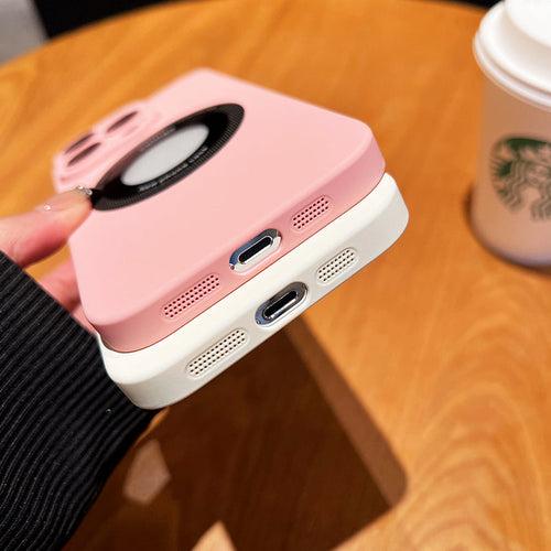 iPhone 13 Series Luxury Ultra Thin Logo Circle Magsafe Case