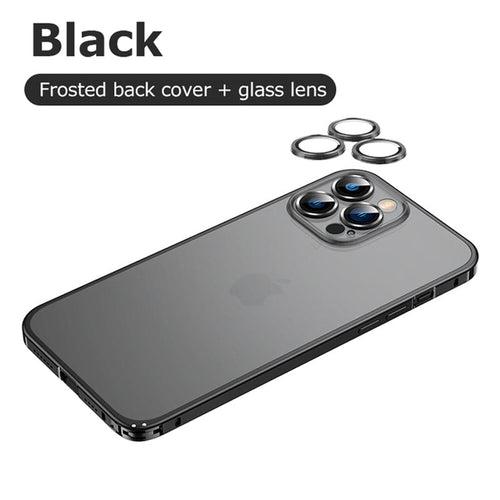 iPhone 15 Series Metal Lock Bumper Case with Lens Ring Protection