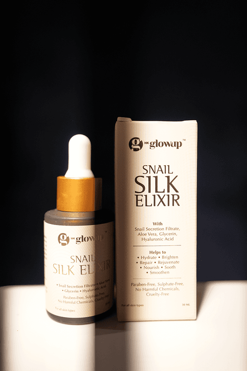 HK Glowup Snail Silk Elixir | Ultimate Hydration & Radiance | Suitable For All Skin Types | Pure Snail Secretion Filtrate | Infused with Pure Snail Secretion, Hyaluronic Acid, Aloe vera & Glycerin | Paraben & Sulphate Free | For Women & Men (30ML)