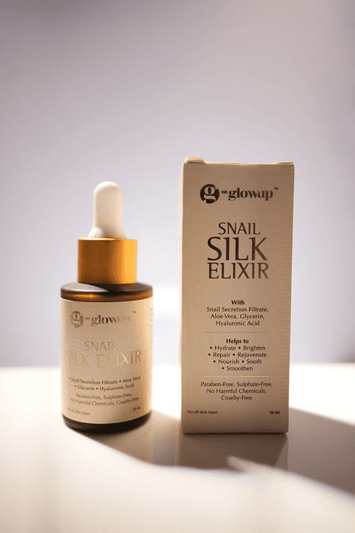 HK Glowup Snail Silk Elixir | Ultimate Hydration & Radiance | Suitable For All Skin Types | Pure Snail Secretion Filtrate | Infused with Pure Snail Secretion, Hyaluronic Acid, Aloe vera & Glycerin | Paraben & Sulphate Free | For Women & Men (30ML)