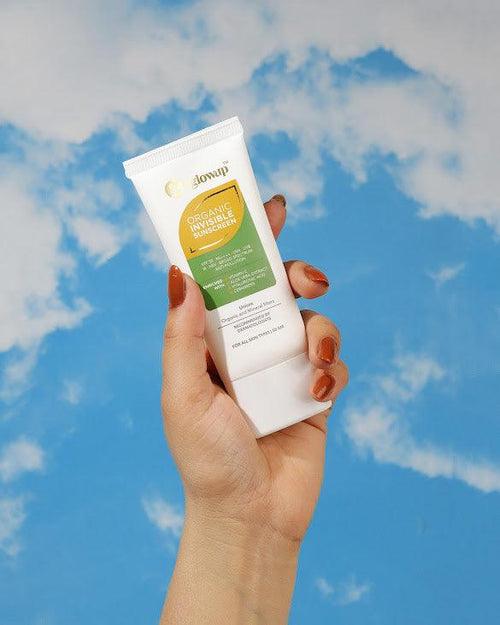 HK Glowup Organic Invisible Sunscreen SPF 50 | PA++++ | UVA | UVB | IR | HEV | BROAD SPECTRUM | ANTI-POLLUTION