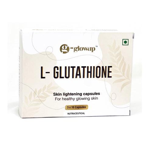 HK Glowup L- Glutathione Skin Lightening Capsules | For Healthy Glowing Skin - Immune, Antioxidant Support, Radiant & Youthful Skin For Women & Men (30 Capsules) Nutraceutical