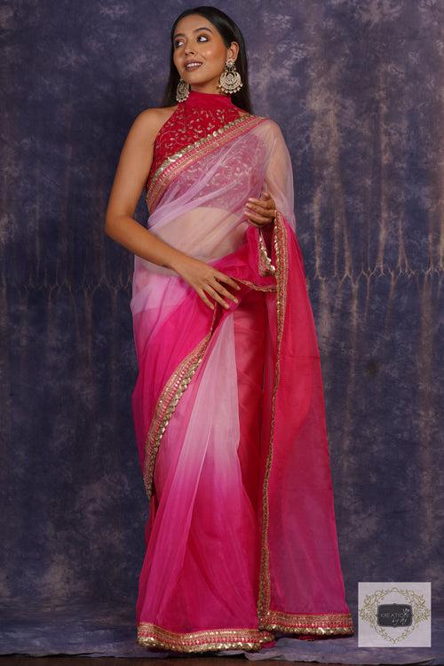 Malibu Ombré Organza Saree with Border