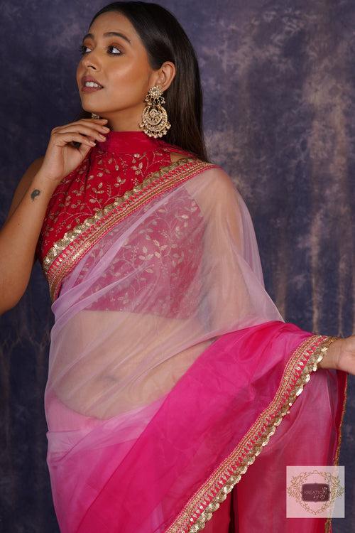 Malibu Ombré Organza Saree with Border