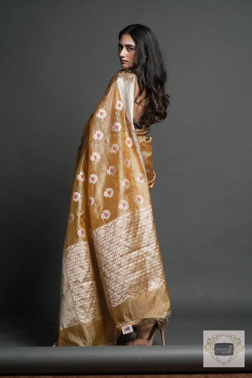 Yellow Tissue Banarasi Saree