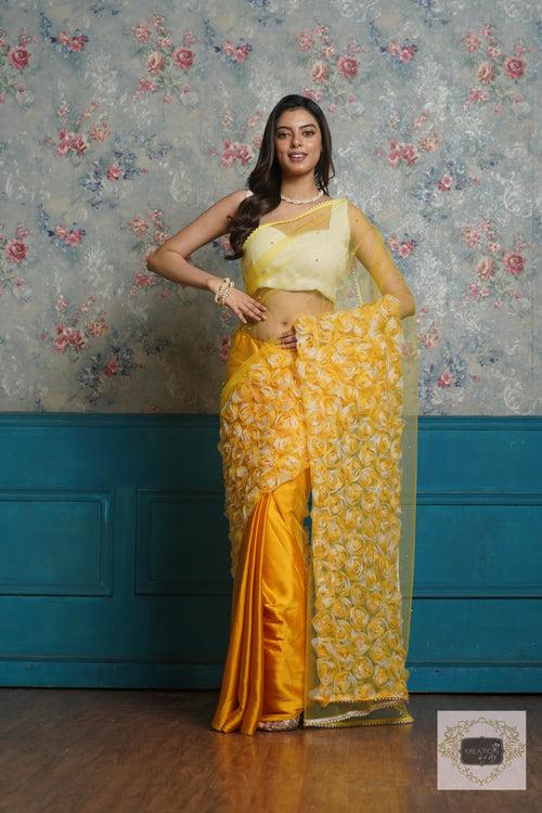 Yellow Drama Queen Saree