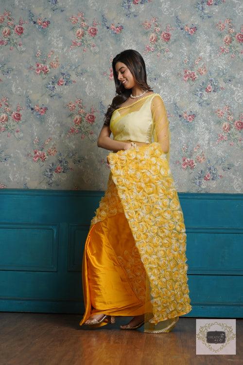 Yellow Drama Queen Saree