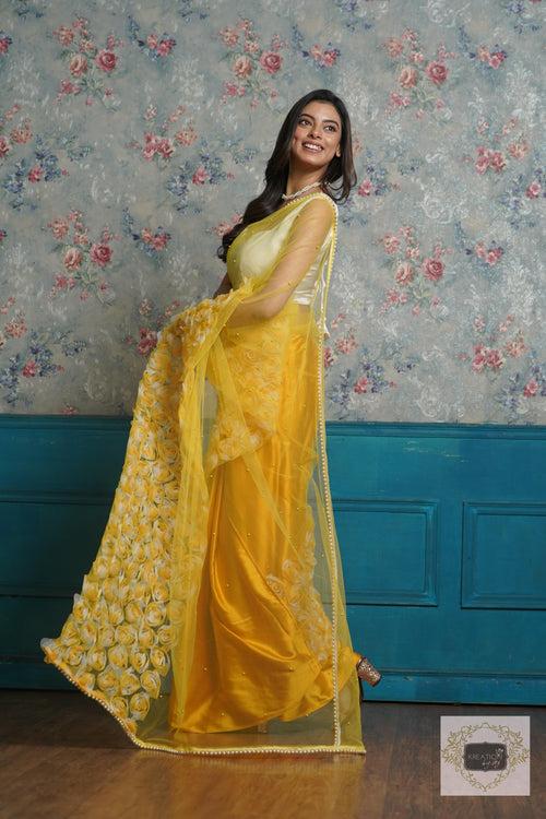 Yellow Drama Queen Saree