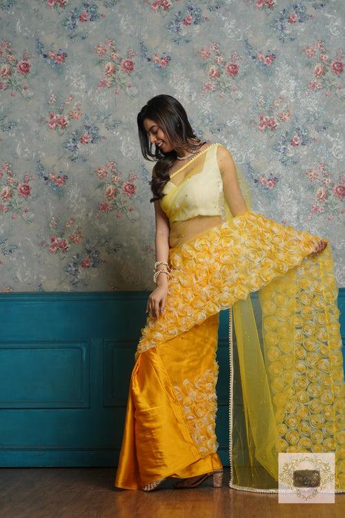 Yellow Drama Queen Saree