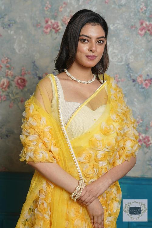 Yellow Drama Queen Saree